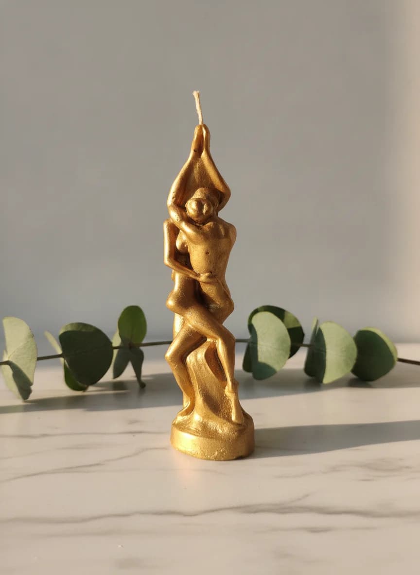 Vela Alma Gêmea DOURADA 20CM