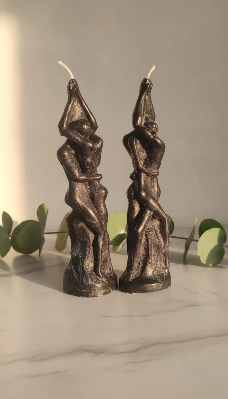Vela Alma Gêmea PRETA 20cm